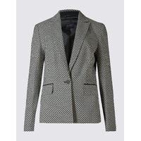 M&S Collection Cotton Blend Jacquard Print Jacket