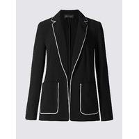 M&S Collection PETITE Contrast Piping Jacket