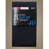 M&S Collection 3 Pair Pack 40 Denier Supersoft Opaque Tights