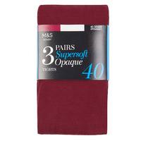 M&S Collection 3 Pair Pack 40 Denier Supersoft Opaque Tights