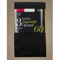 M&S Collection 3 Pair Pack 60 Denier Supersoft Opaque Tights