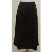 M&S, size 18, brown patterned pleated skirt