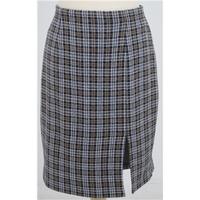 M&S. size 12, navy & beige check stretch pencil skirt