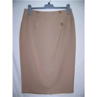 M&S Marks & Spencer - Size: 14 - Beige - Knee length skirt