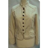 ms cream striped jacket size 12