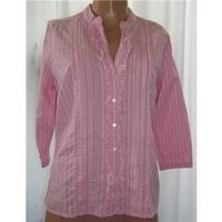 M&S Autograph Small Pink and White Striped Shirt