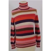 M&S Size 8 Pink Red Brown White and Purple Striped Jumper