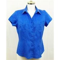 M&S blue linen blouse Size 10