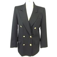 ms st michael black smart double breasted jacket size 10