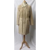 M&S Size 12 Classic Cream Suede Knee Length Coat M&S - Size: 12 - Cream / ivory - Smart jacket / coat