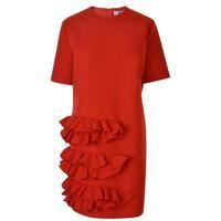 MSGM Ruffled Crepe Mini Dress