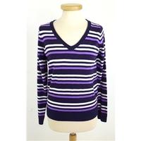 ms size 10 soft and luxurious purple magenta and white striped v neck  ...