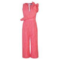 MSGM Striped Ruffle Jumpsuit