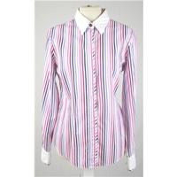 M&S - Size 10 - Blue, Pink, & White - Striped Button down Blouse