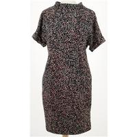 M&S, size 10 black, red & cream print dress