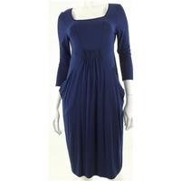 M&S Size 8 Navy Blue Draped Jersey Casual Dress