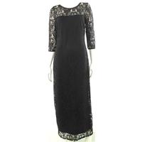 M&S Size 8 Black Lace Floor Length Evening Dress