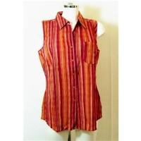 M&S red check sleeveless blouse Size 16