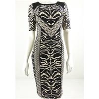 ms collection size 8 black and white tribal print dress
