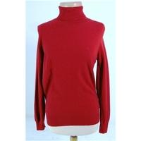 M&S Autograph Size 12 Ruby Red Polo Neck Cashmere Jumper