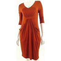 M&S Collection Size 8 Long A-line Copper Red Dress