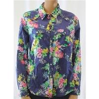 M&S Size 12 Blue Floral Print Shirt