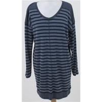 M&S Marks & Spencer - Size: 12 - Denin blue striped jersey dress