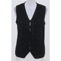 ms size 12 black beaded sleeveless cardigan