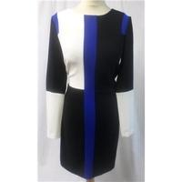 ms collection size 10 black white and blue knee length dress ms marks  ...