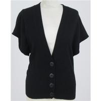 ms size 8 black cashmere short sleeved cardigan