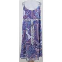 M&S, size 18 purple mix retro patterned dress