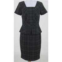 M&S: Size 10: Grey check mix smart day dress