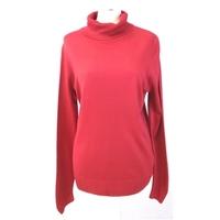 ms size 12 deep red lightweight roll neck sweater