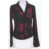 ms size 12 black red floral patterned blouse
