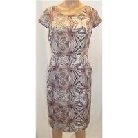 ms autograph size 10 brown pink abstract print dress