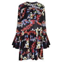 msgm floral tiered dress