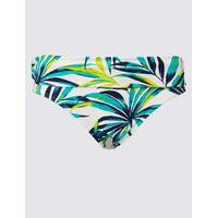 M&S Collection Palm Print Roll Top Bikini Bottoms