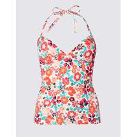 M&S Collection Floral Print Plunge Tankini Top