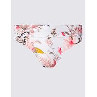 M&S Collection Floral Print Roll Top Hipster Bikini Bottoms