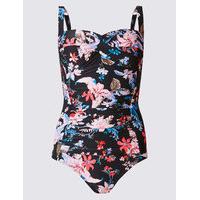 M&S Collection Secret Slimming Floral Print Ruched Swimsuit