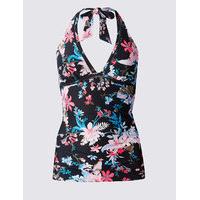 ms collection floral print triangle tankini top