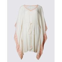 M&S Collection Embroidered Tie Front Kaftan