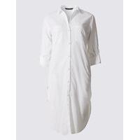 M&S Collection Pure Cotton Dipped Hem Shirt Dress