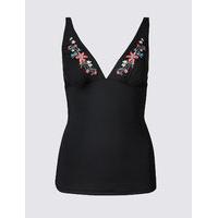 M&S Collection Embroidered Padded Tankini Top