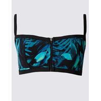 M&S Collection Tropical Print Sporty Bandeau Bikini Top
