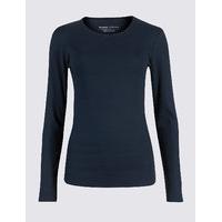 ms collection pure cotton round neck long sleeve t shirt