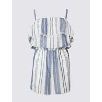 M&S Collection Pure Cotton Striped Playsuit