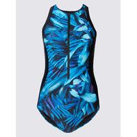 ms collection secret slimming tropical print swimsuit