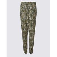 ms collection geometric print tapered leg trousers