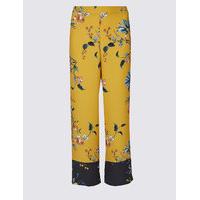 M&S Collection Printed Contrasting Hem Wide Leg Trousers